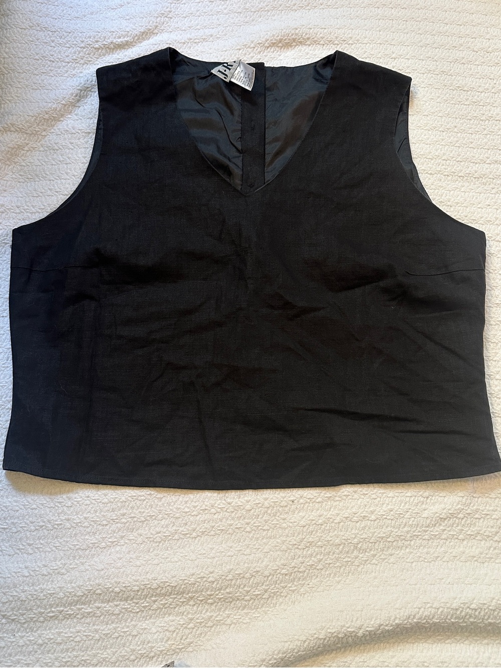 Vintage Black V-Neck Sleeveless Top